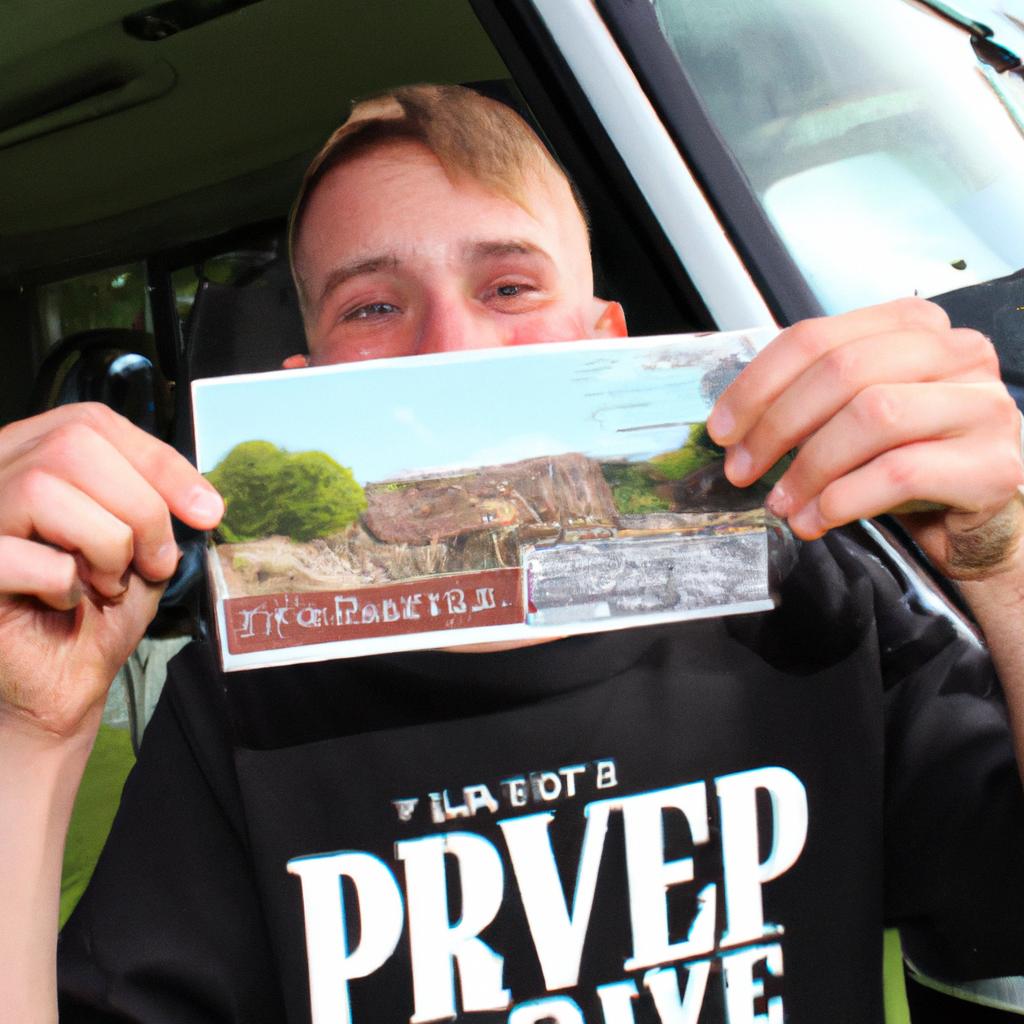 Person holding RV park brochure